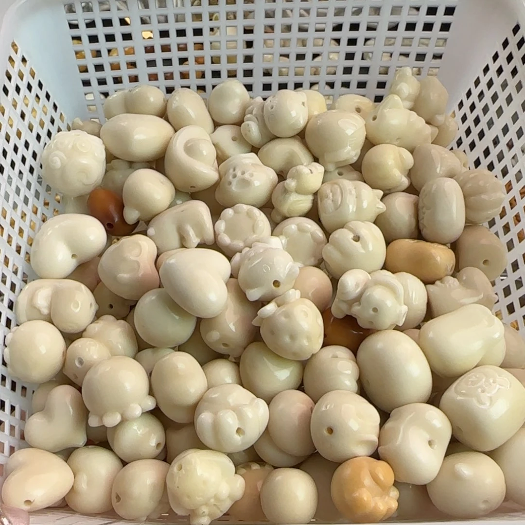 吊坠菩提根/象牙果微瑕牙果白色135颗混一锅出不售后