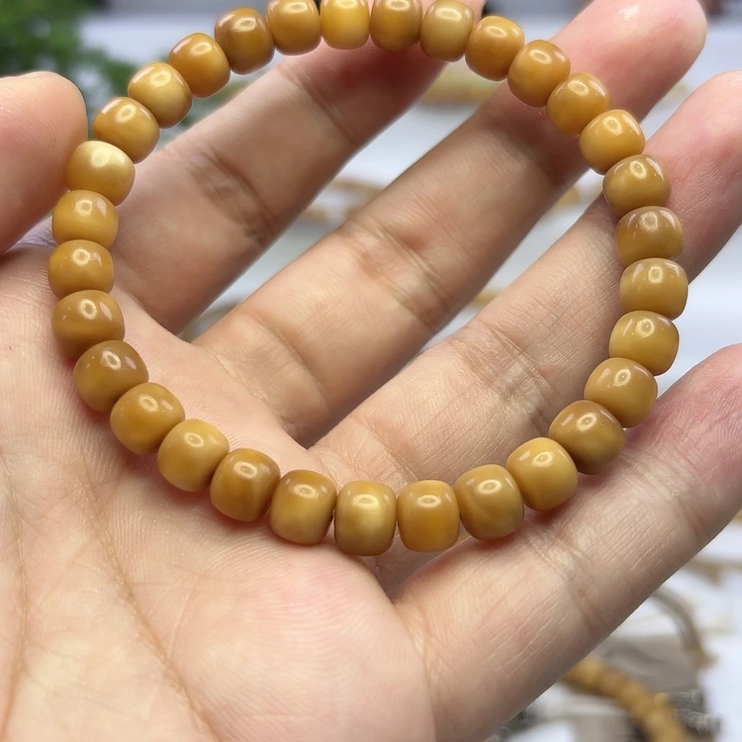 菩提根/象牙果手串具*龙脊菩提玉化料单圈带钥匙孔