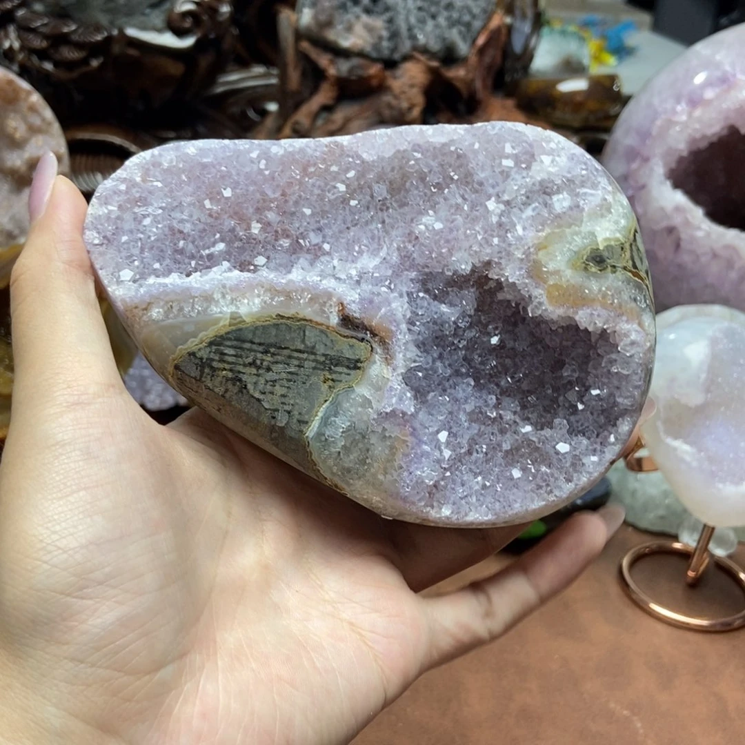 紫晶未镶嵌摆件水晶