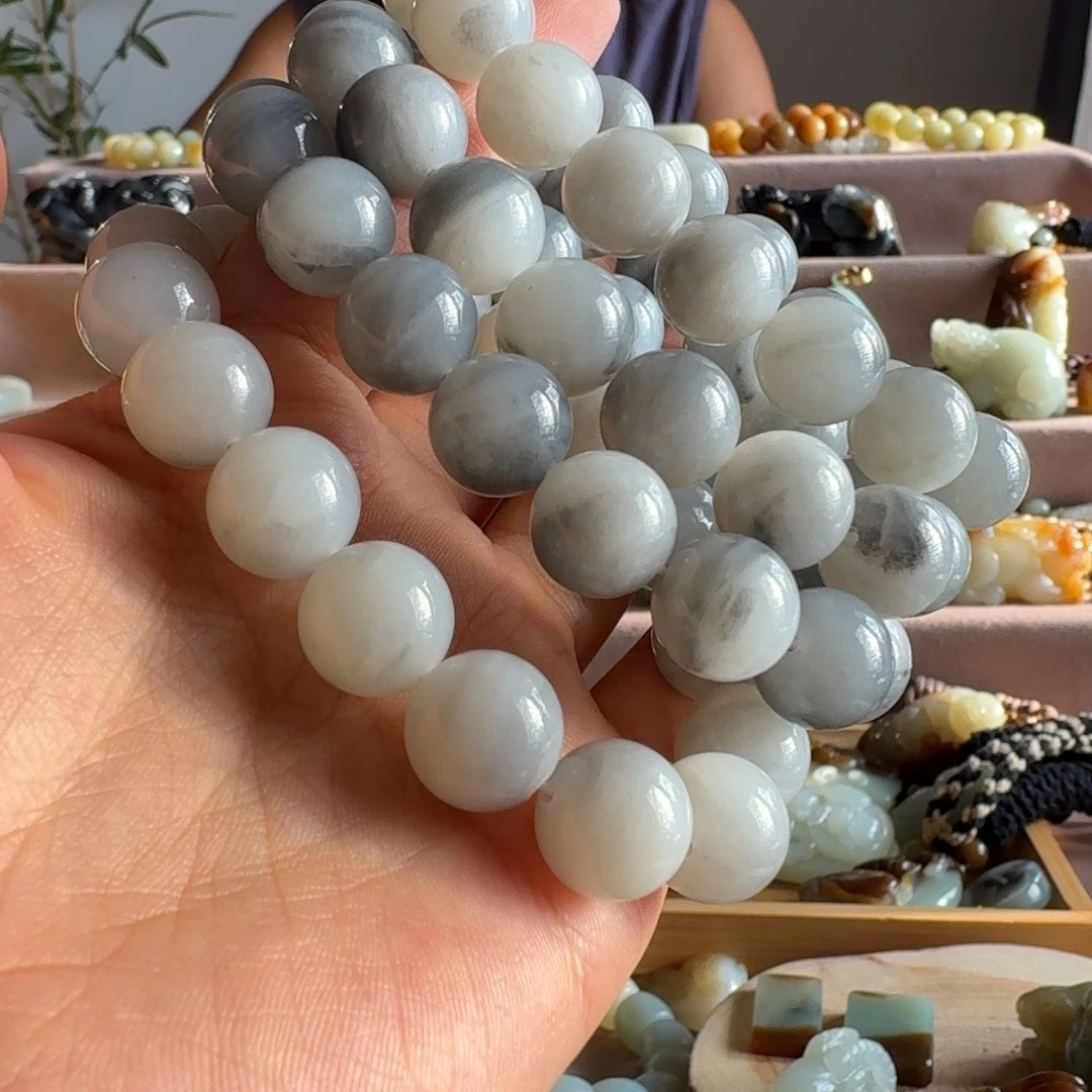 手链未镶嵌和田玉（糖玉）12mm拍一发一多样性发货