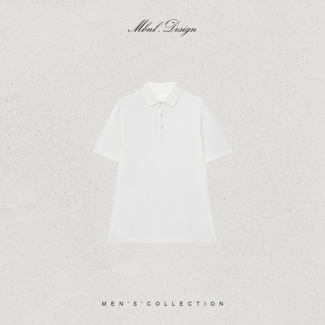 MBNL-F「条纹间奏」秦磊男装德Stoll横机亚麻混纺POLO衫LL-WSY1108