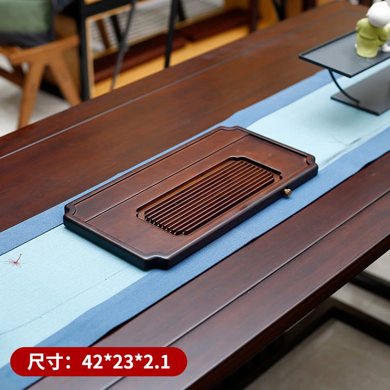 当代 新款家用中式茶盘小型长方形沥水托盘干泡茶具功夫竹制茶台