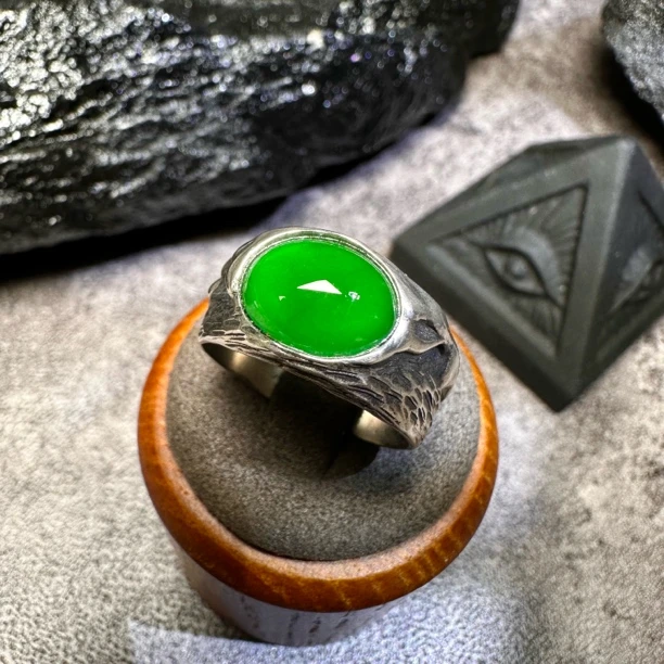 烙印 Imprint 冰阳绿复古戒指 天然缅甸翡翠 贡山商店