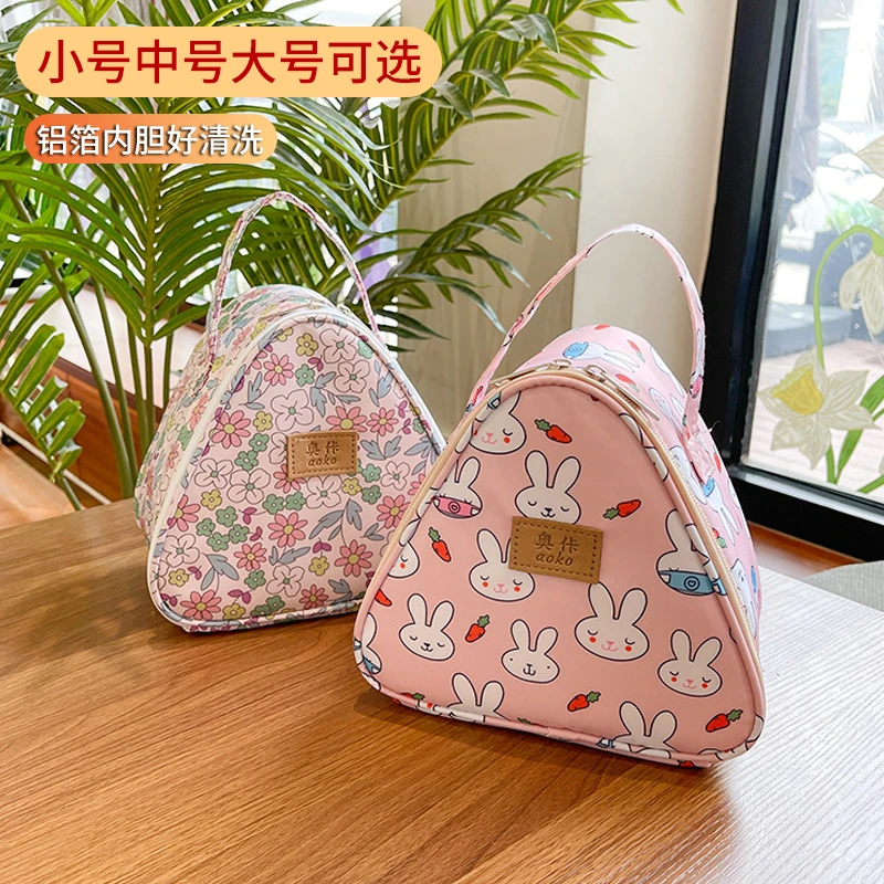 时尚餐包日式卡通铝箔三角饭盒袋便当包手提袋子上班族带饭手拎包