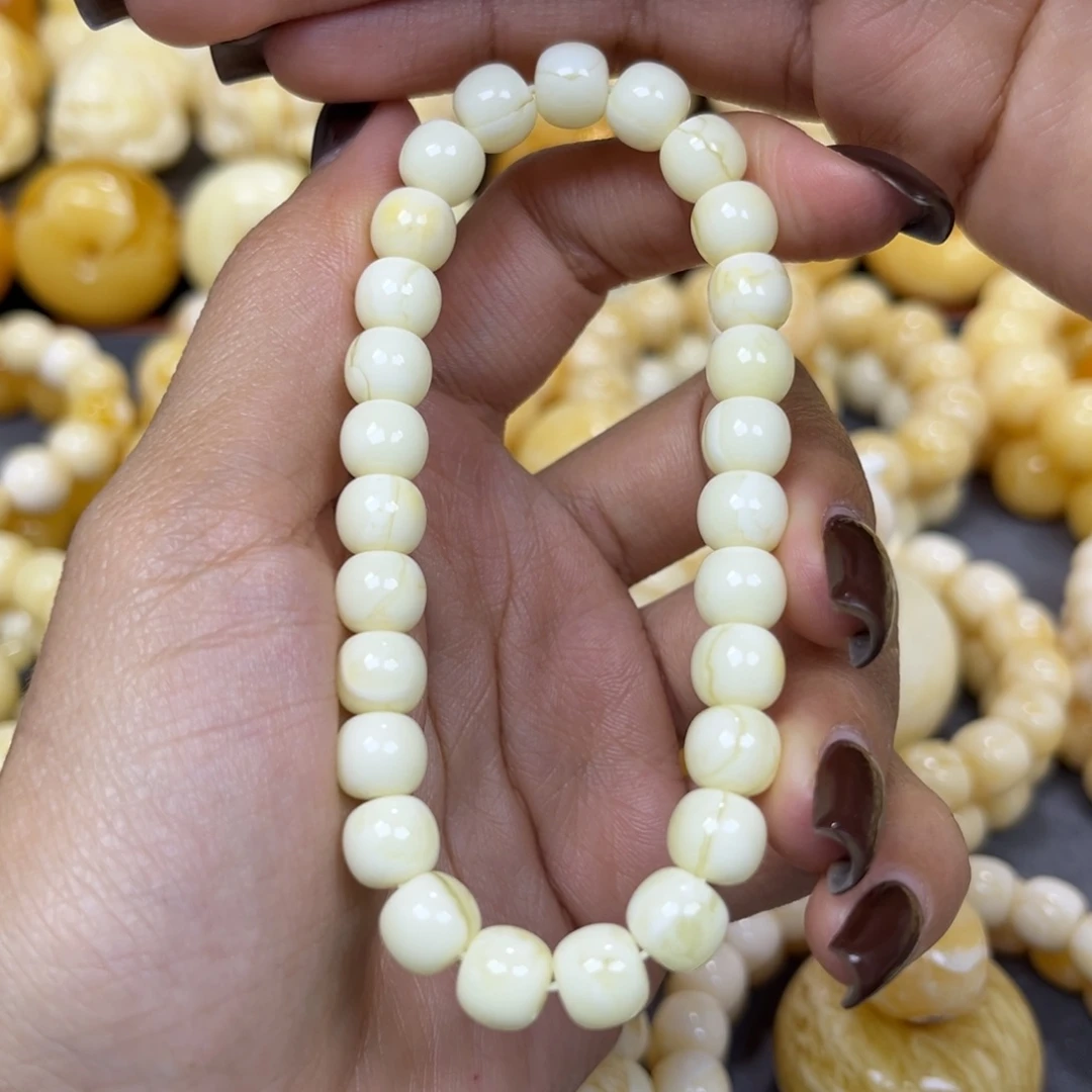 琥珀未镶嵌手串8+同料