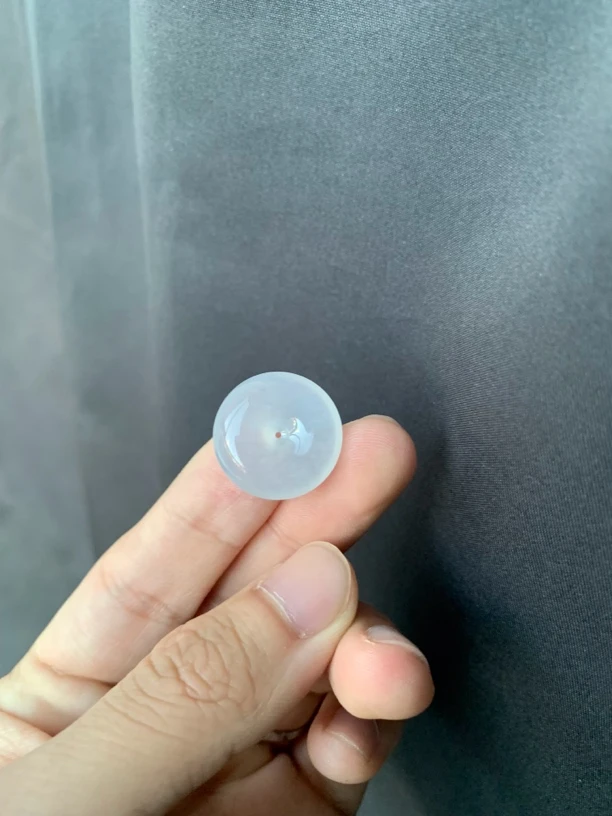 吊坠天然缅甸翡翠冰种纯白平安扣