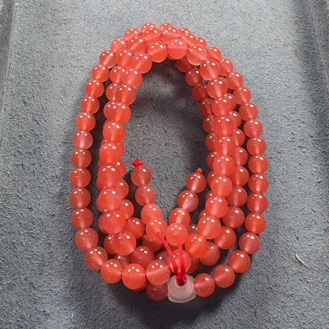 南红玛瑙未镶嵌冰粉108尺寸6