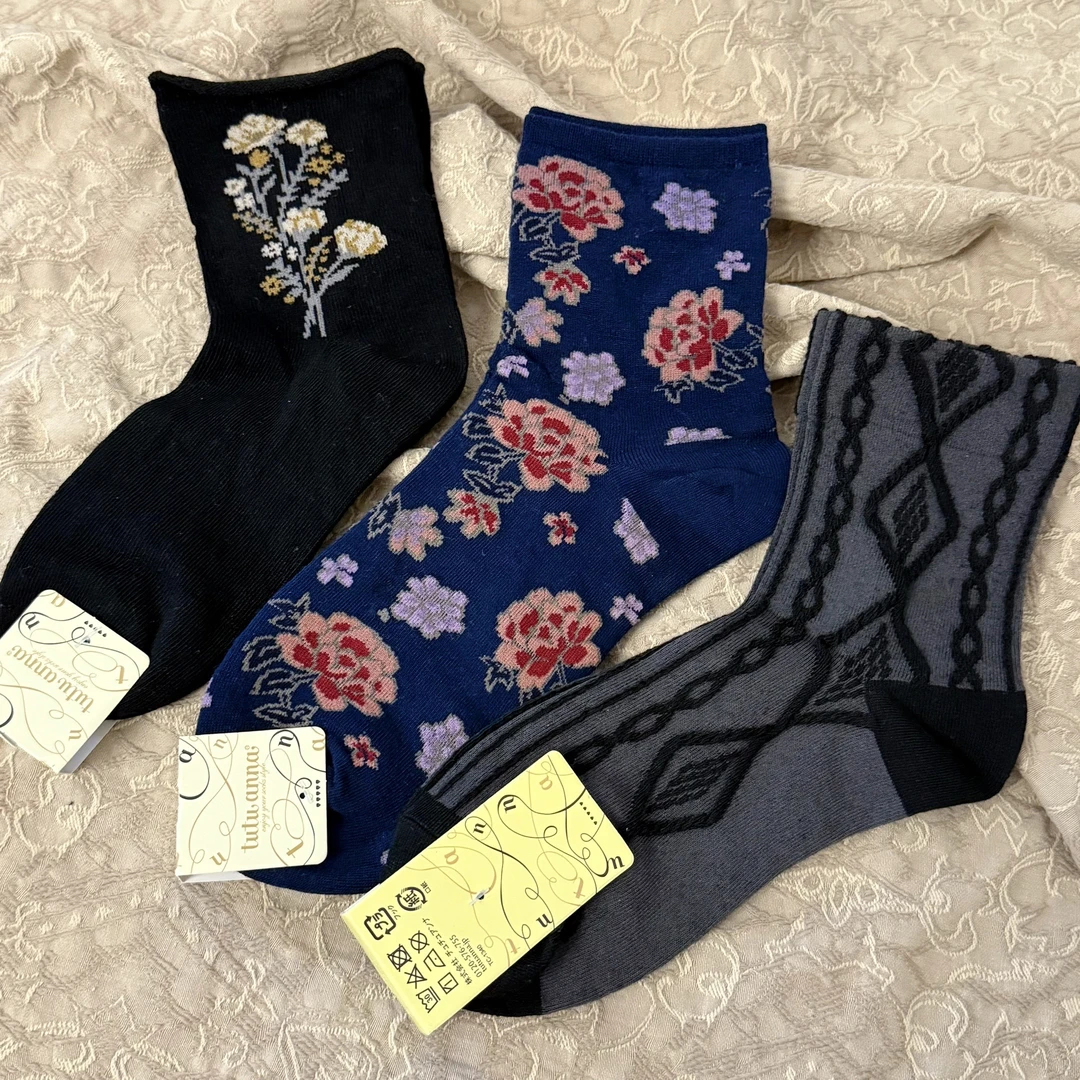 【tutu系列】复古中筒袜，店铺加购满49包邮非偏远