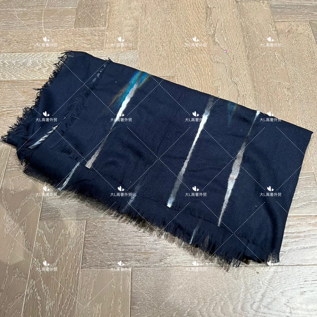 【大L】重磅外贸进口高奢重工设计师风百搭原单条纹围巾2555