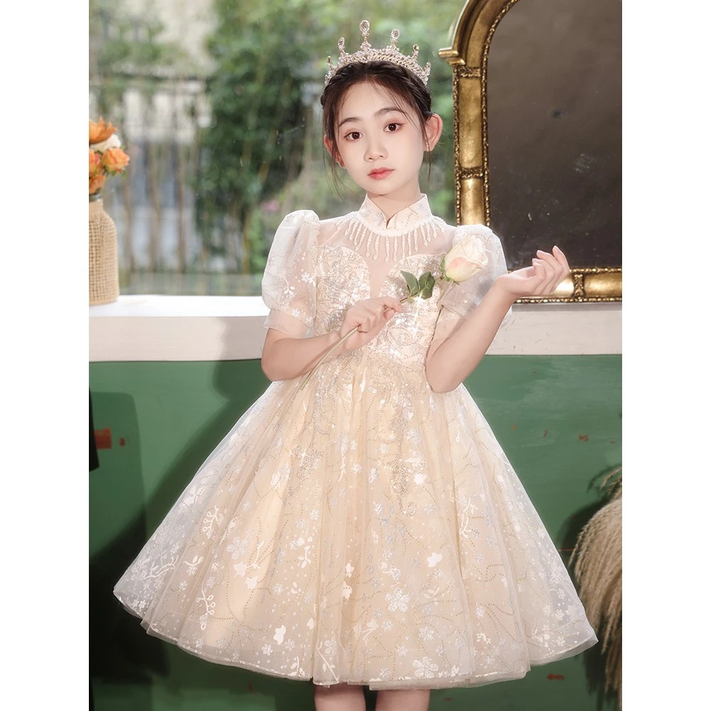 女童礼服高端生日公主裙主持人夏季儿童花童婚礼小女孩公主裙秋款