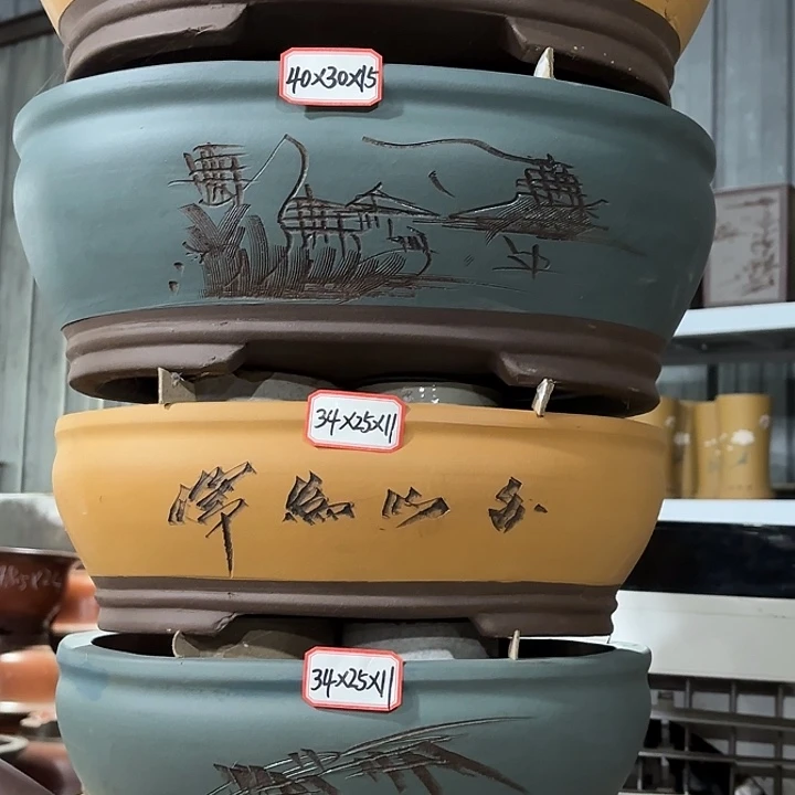 紫砂花盆128-4。