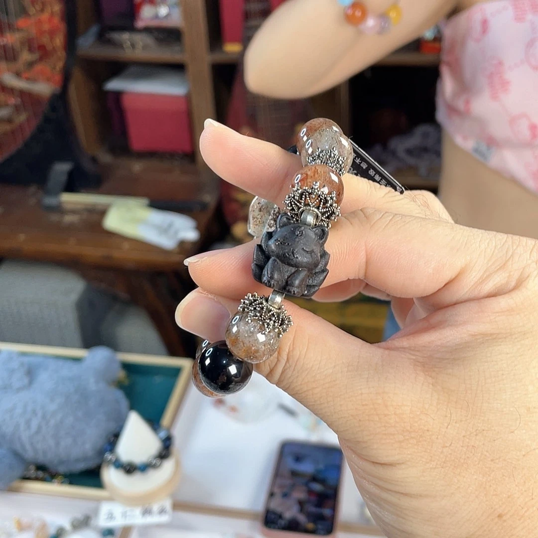 水晶手链银S925镀金镶嵌