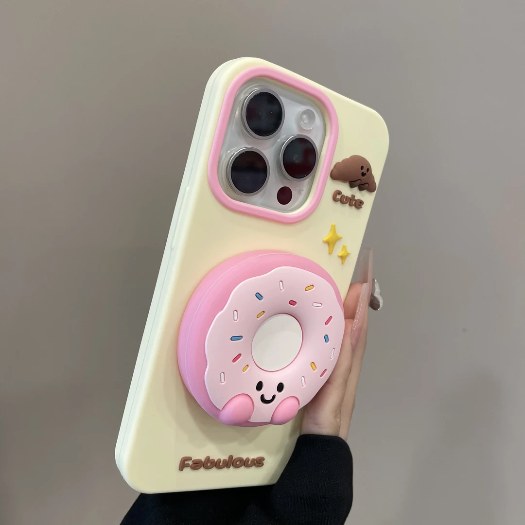趣味可爱甜甜圈适用iPhone17pro手机壳16新款硅胶卡通15防摔14女