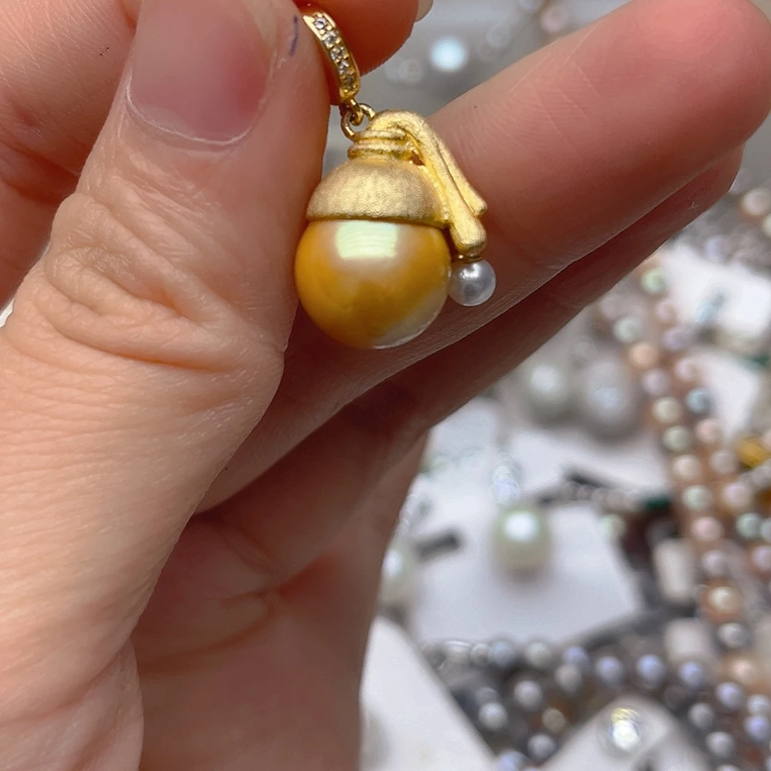 未镶嵌淡水珍珠吊坠耳钉