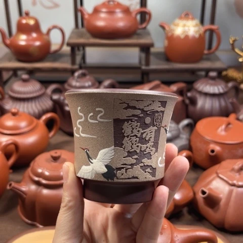 茶壶紫泥高*主人杯精工半手制作