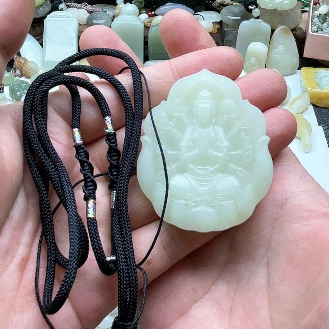 和田玉观音吊坠未镶嵌小****询