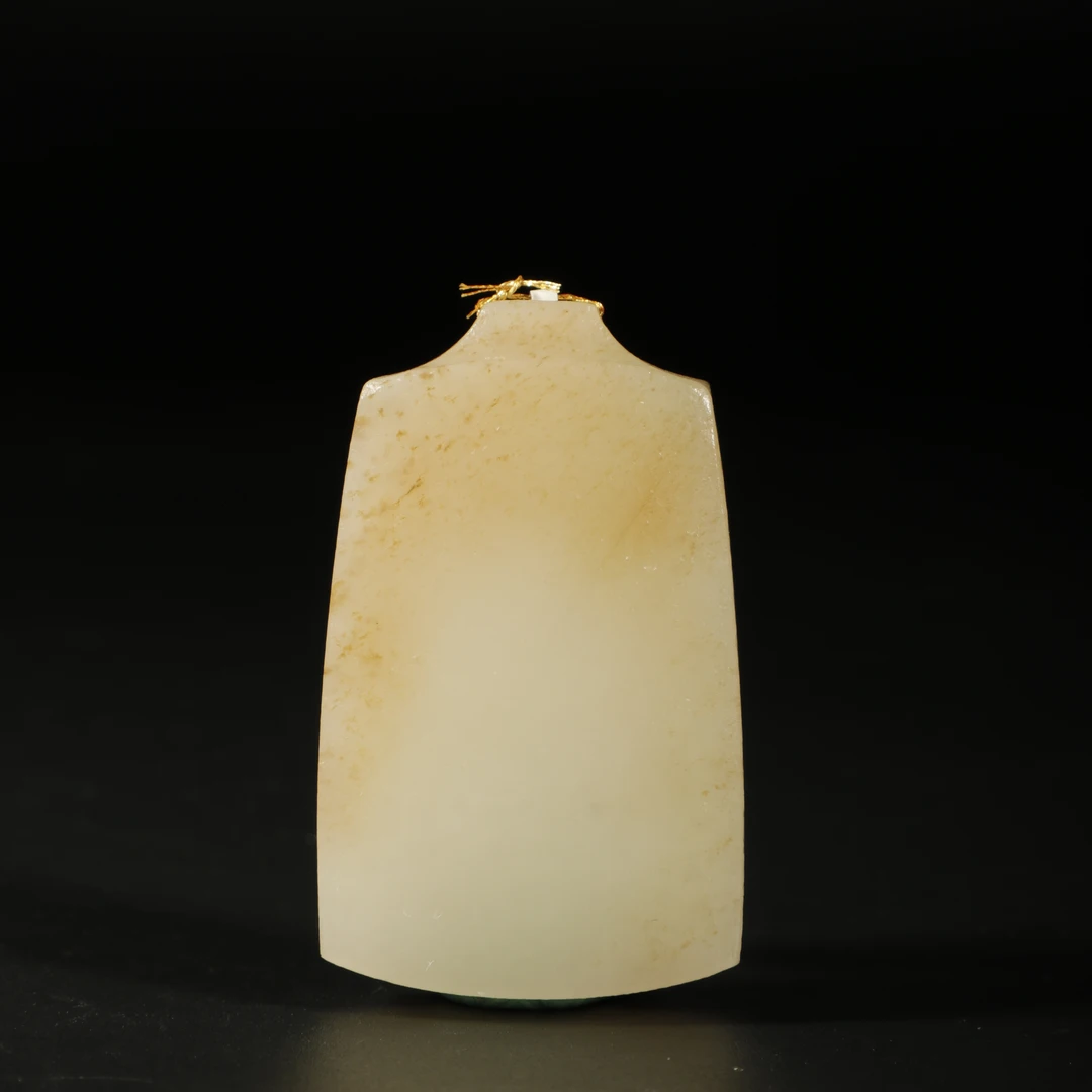 lot8820 和田玉金山糖白平安牌/云南典藏