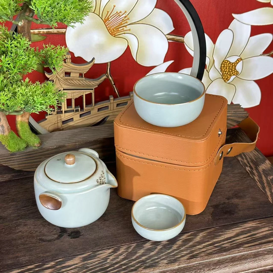 当代 旅行套-汝窑天青（一壶一大一小杯）ZH360