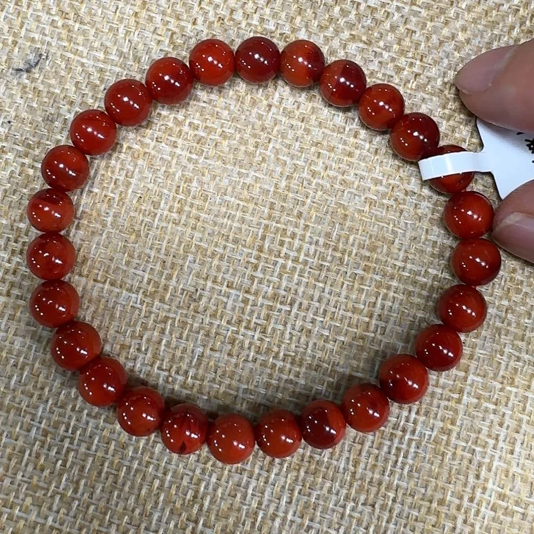 南红玛瑙未镶嵌手链手串原矿南红瓦西高品质锦底色7