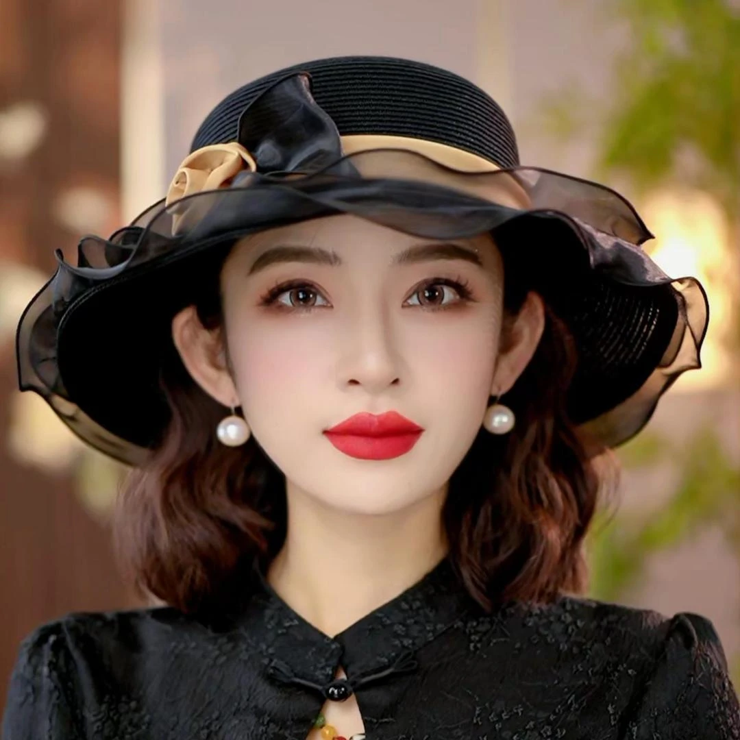 布塔夏季时尚冰丝草帽夏天户外防紫外线气质遮阳帽PT1263