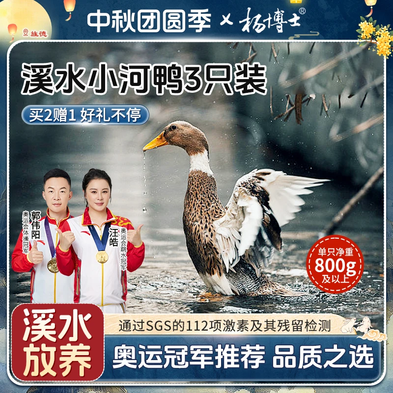 【买2赠1-溪水小河鸭】杨博士溪水放养小河鸭老鸭土鸭红烧炖汤营养