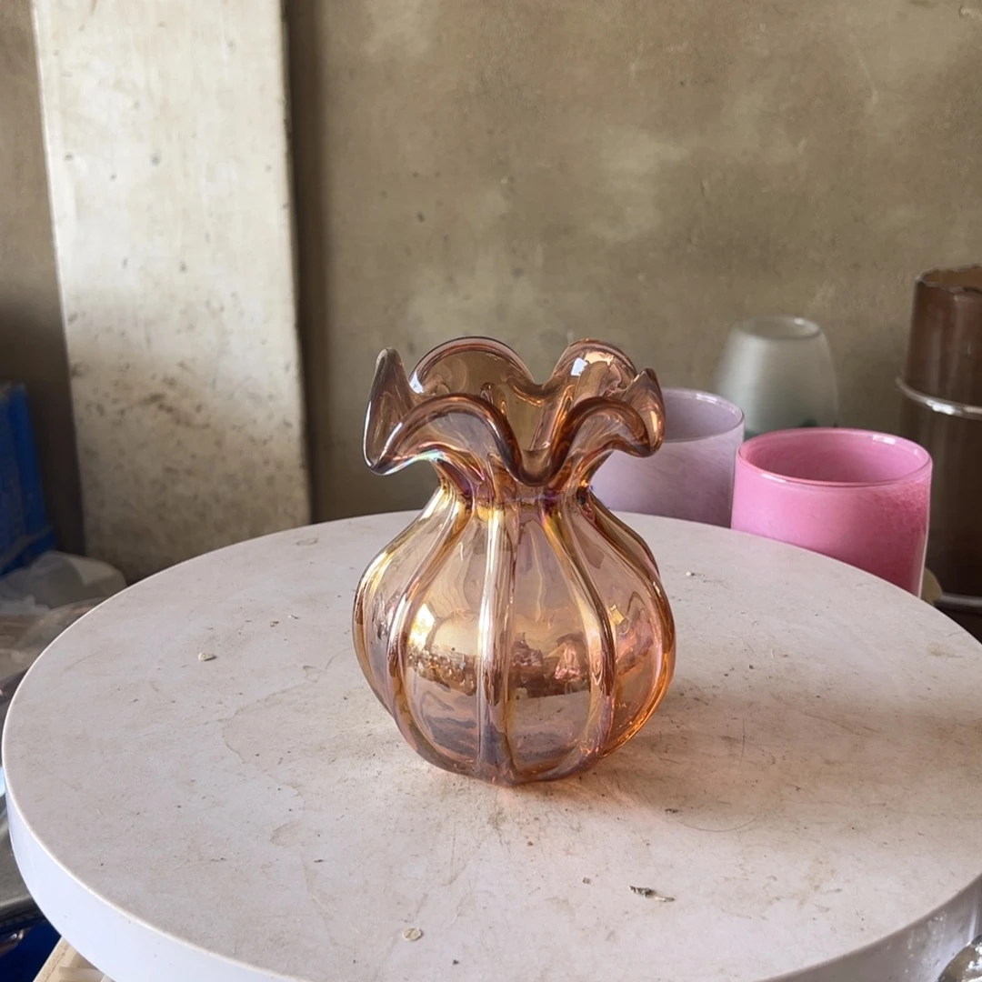 弘扬琉璃花器微瑕高度14
