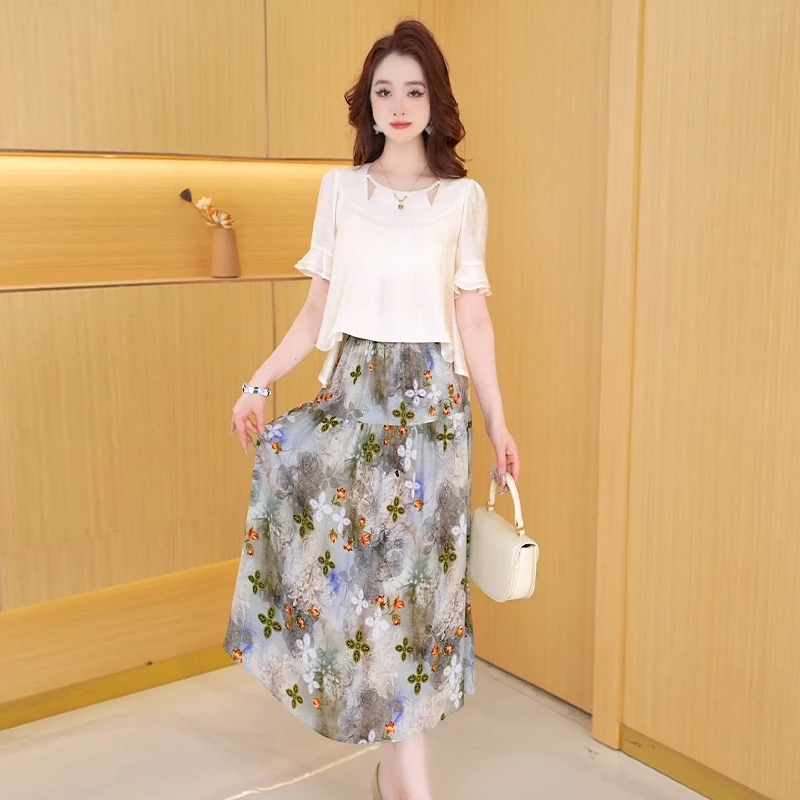 【两件套】夏季时尚女神修身洋气宽松气质休闲百搭显瘦减龄女装套裙