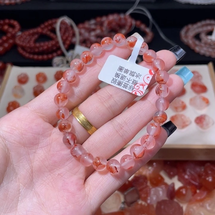 南红玛瑙6m+冰飘花手串未镶嵌770