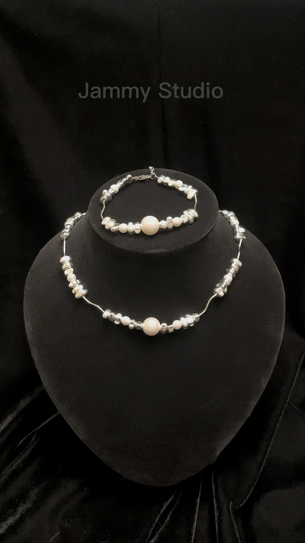 链子925银仿珍珠 『白棠』韩国碎银珍珠项链锁骨链手链轻奢小众精致