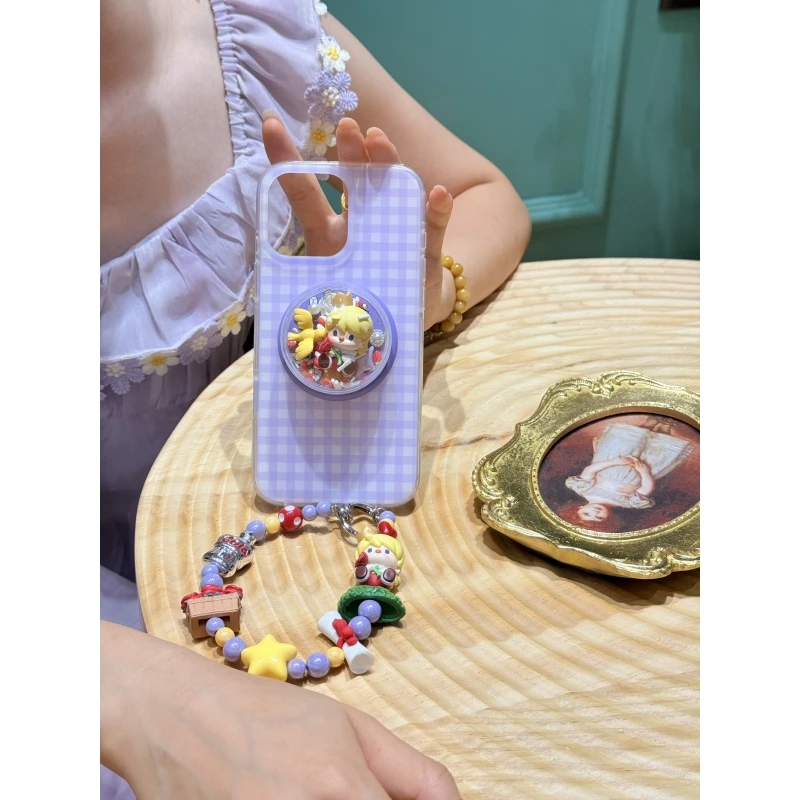 强磁吸支架ppmt萌粒ins风卡通郊游系列小甜豆格子壳iPhone16/17