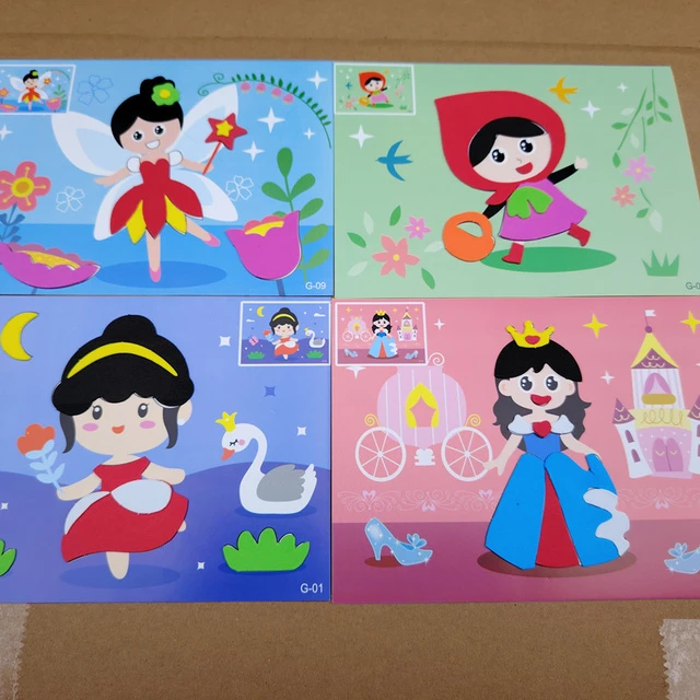 幼儿手工DIY立体卡通公主贴画幼儿园Eva制作材料包装玩具制作贴纸