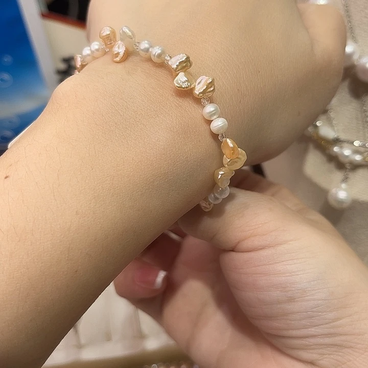 淡水珍珠手绳合金