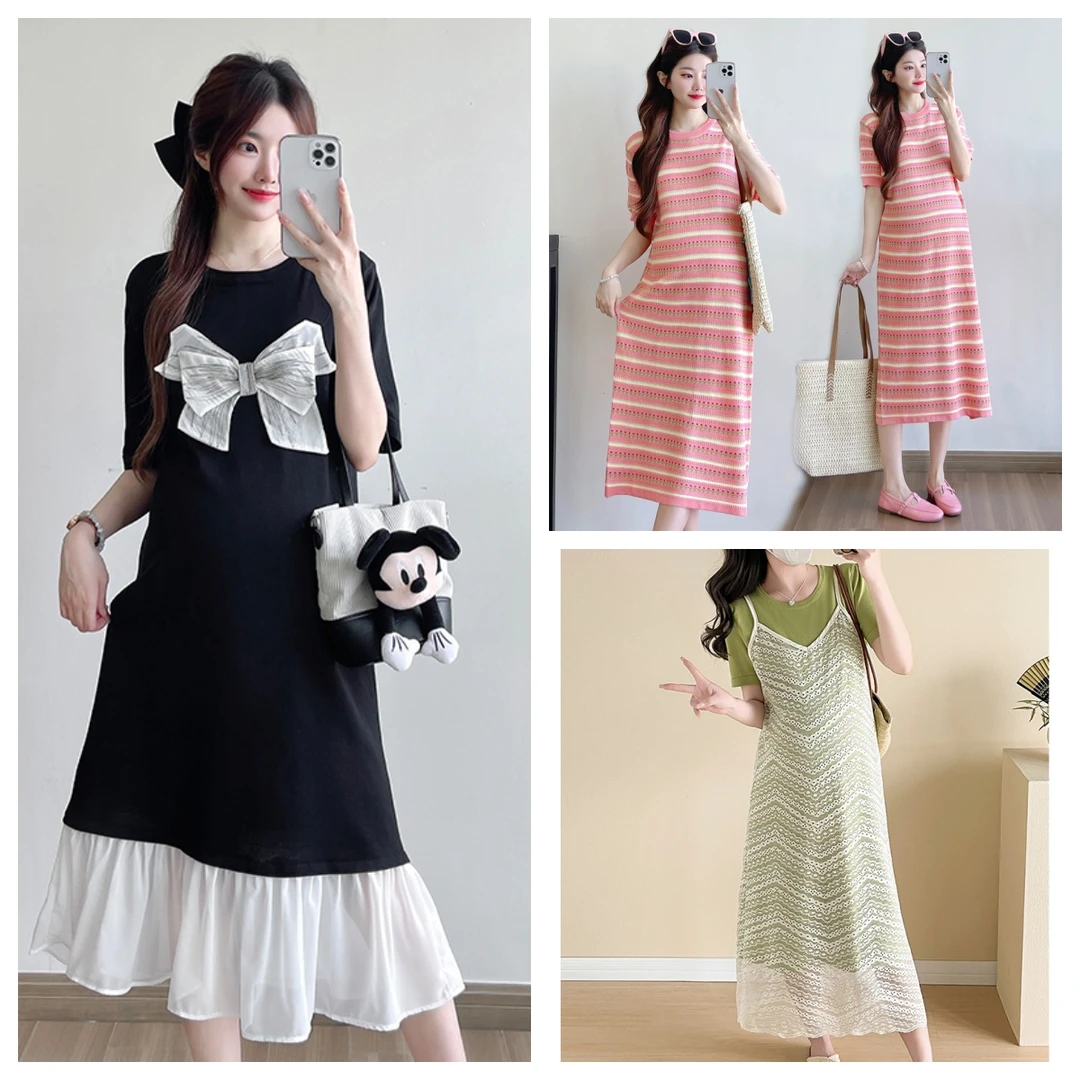 清货 编号01-50（对应衣架编码下单）孕妇宽松夏冰丝透气针织连衣裙