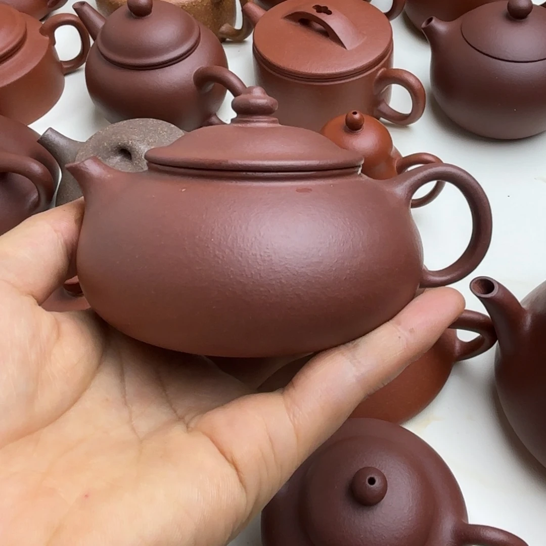 紫砂茶壶紫泥寒江150cc微瑕