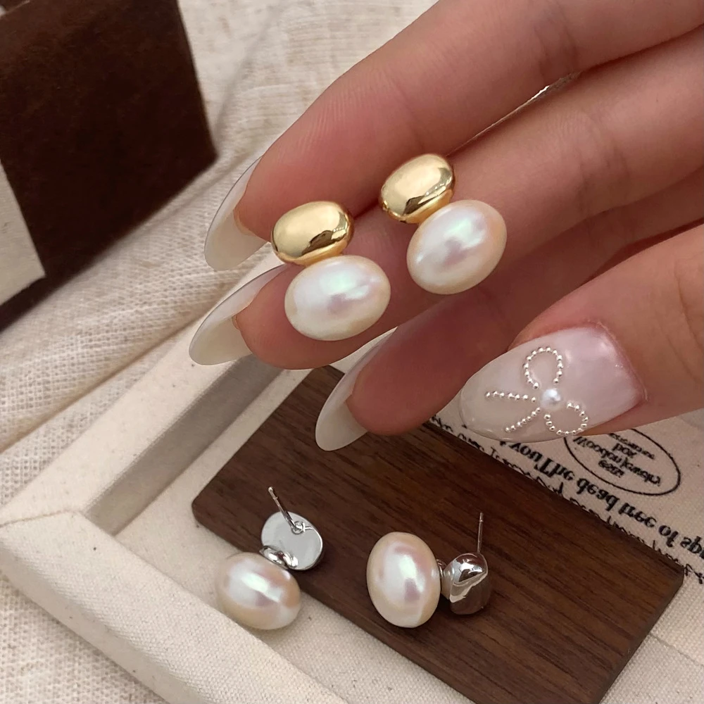 黄铜亚克力吊坠 法式复古珍珠吊坠时尚耳环女简约轻奢气质耳饰