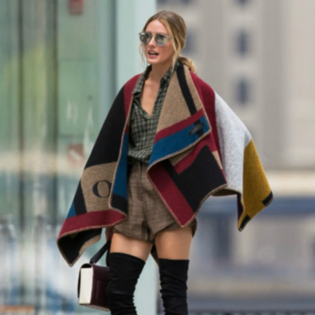 99新 BURBERRY/博柏利 WX109051  /多色拼接披肩/131✖️128cm