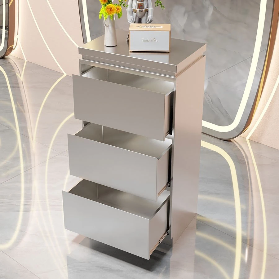 不锈钢美发工具柜子发廊专用工具台收纳储物柜带抽屉理发店工具柜