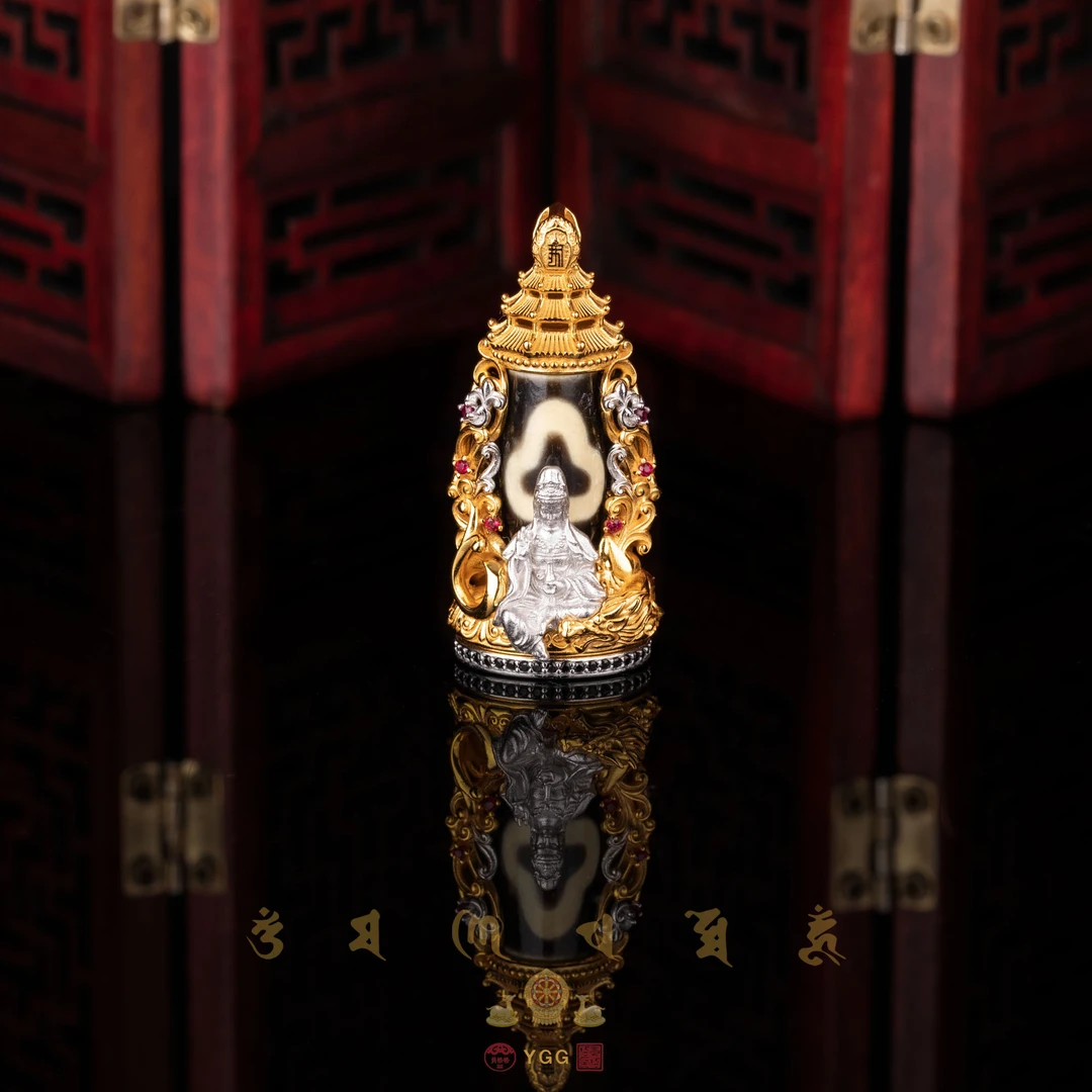 员格格【般若·万象】御龙观音妙相/菩提叶玛瑙吊坠/BFPX88