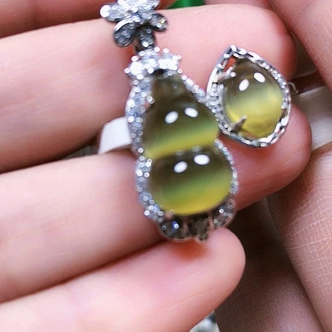 和田玉银S925镶嵌挂件