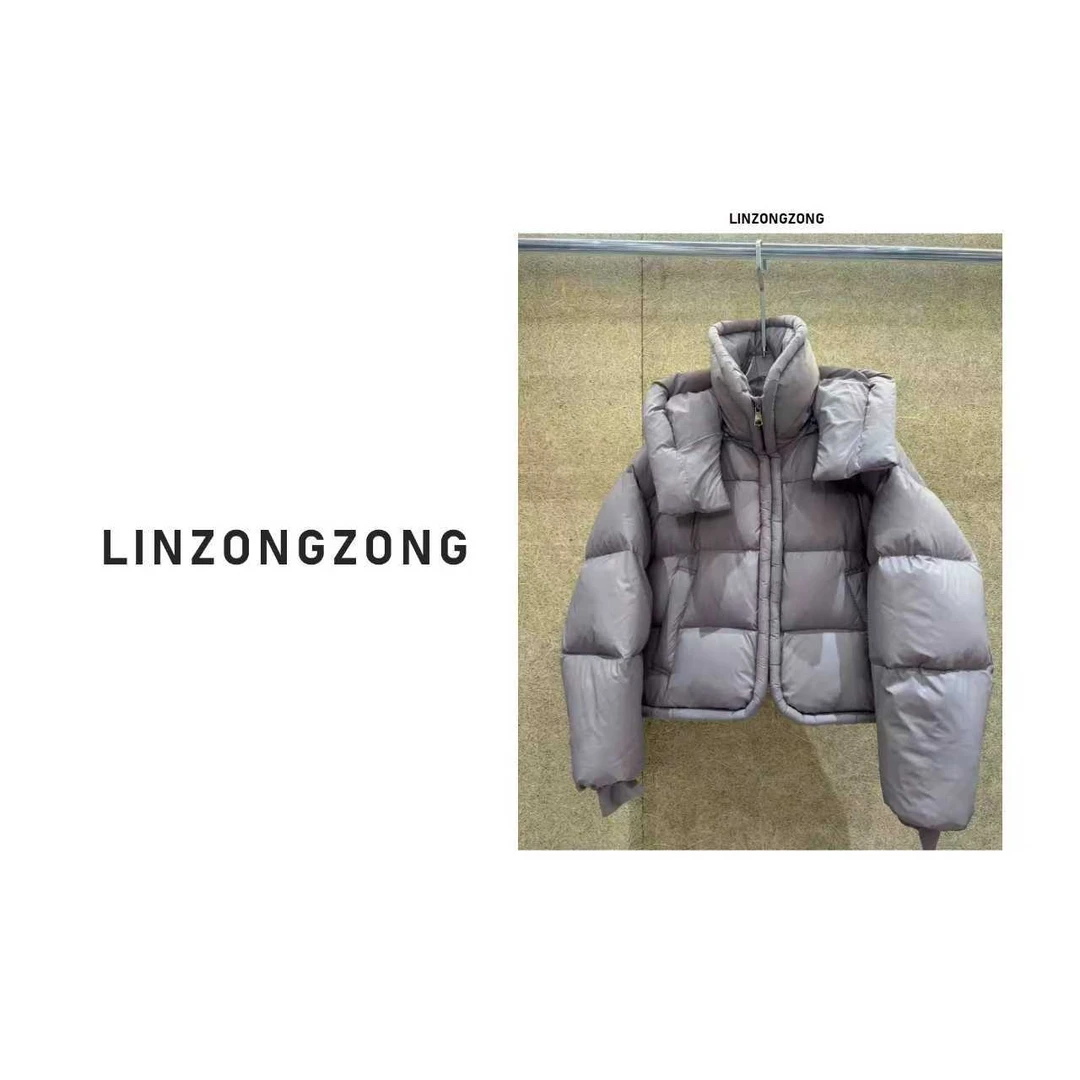 韩版宽松立领连帽加厚棉服女短款2025年冬季新款保暖面包服外套