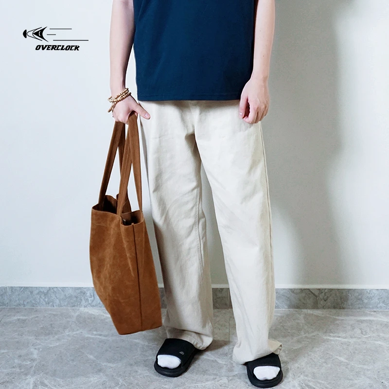 简约中高腰浅色牛仔裤时尚阔腿裤百搭夏季宽松裤子