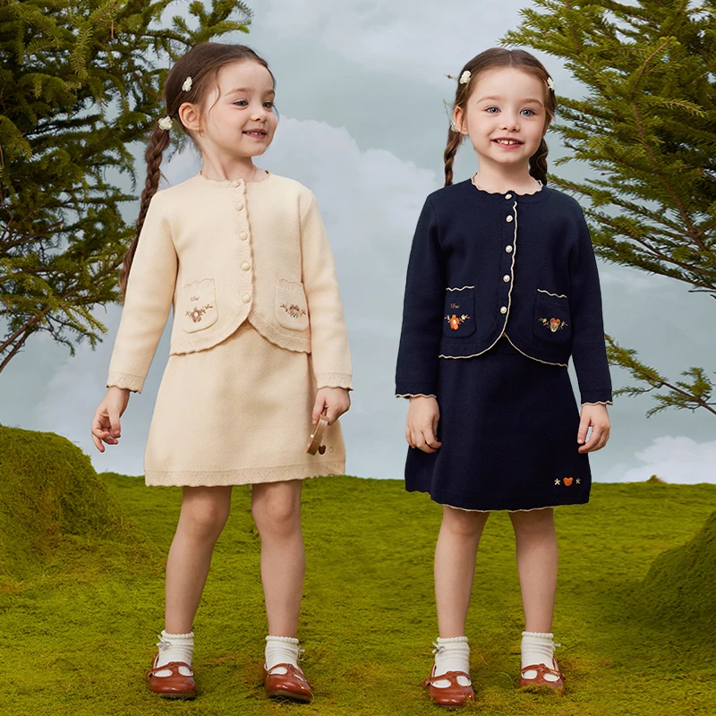 【抗静电】PawinPaw25年秋季女宝宝小香风套装裙PCSKF4881E【流光风】