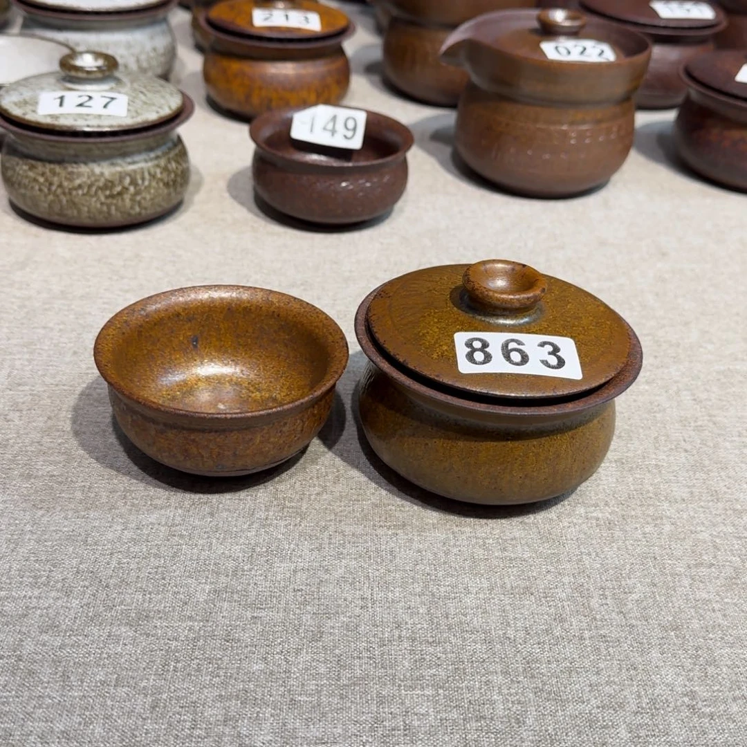 瓷粗瓷茶具素色盖碗茶