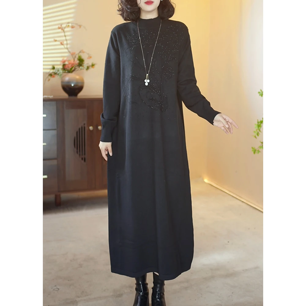 【A232】山羊绒连衣裙女装秋冬新款妈妈时尚洋气老钱风显瘦羊毛裙子