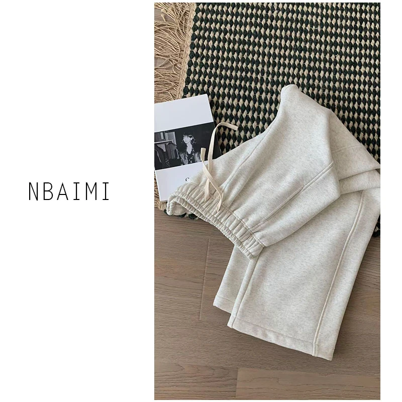 两穿自在裤 冬季舒适亲肤一体绒休闲百搭宽松松紧腰加绒休闲裤