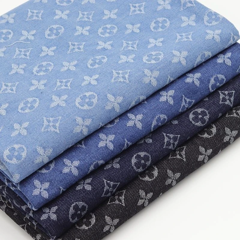 四叶草提花水洗牛仔布料