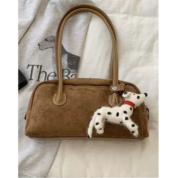 「ohyoudo」磨砂枕头包/复古百搭单肩包秋冬新款腋下包明线设计包