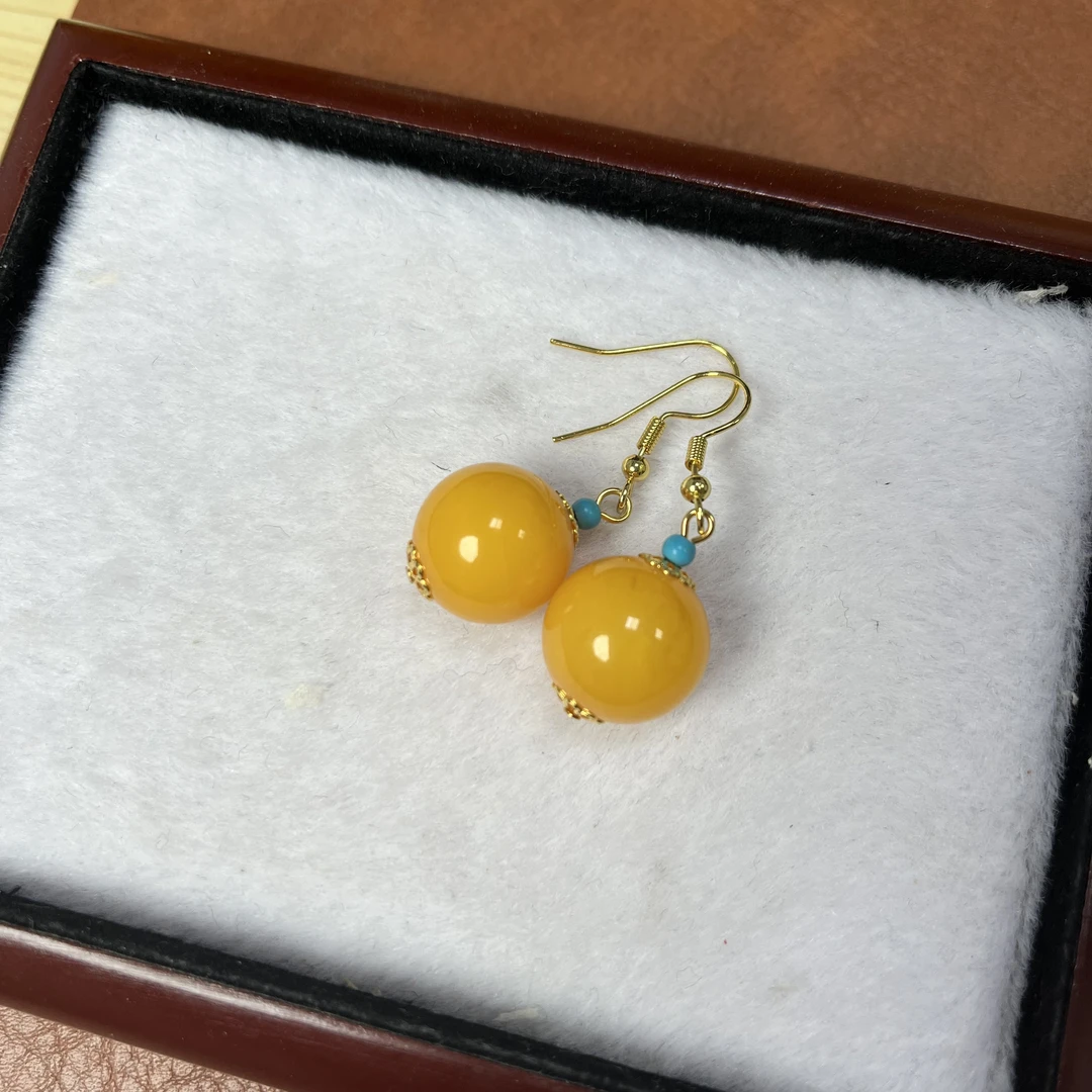 W002 藏族精工打磨筒约时尚16㎜圆珠耳环无杂无裂无优化