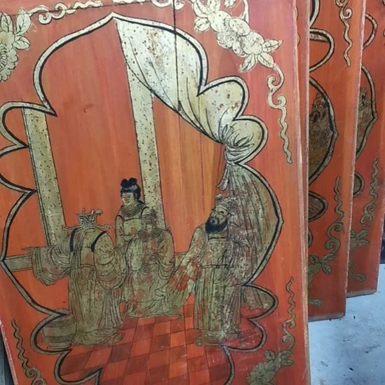 巴***1香榧木老木雕花版五片