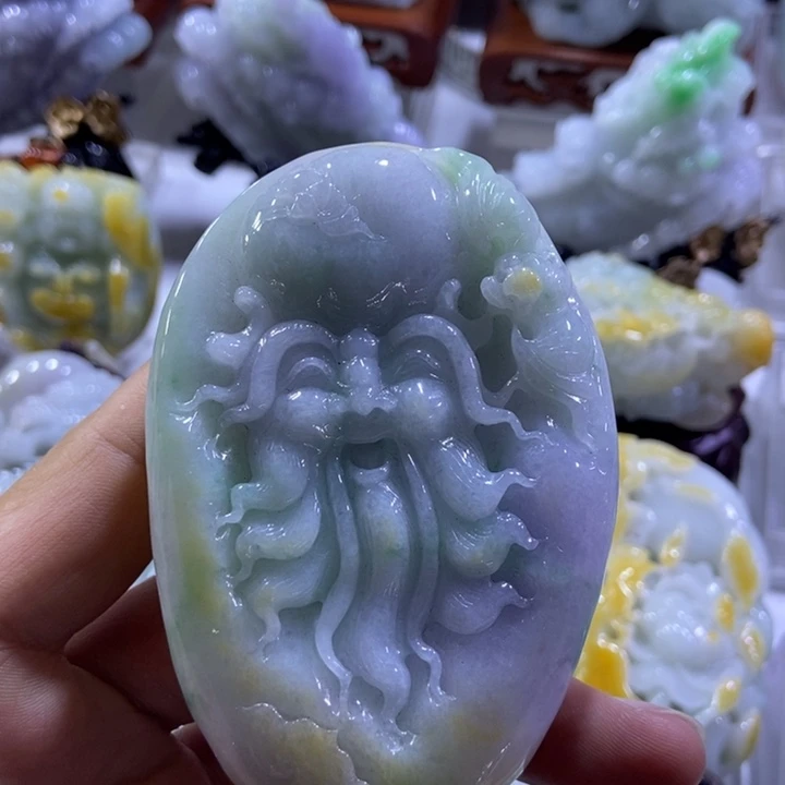 翡翠未镶嵌把件寿星